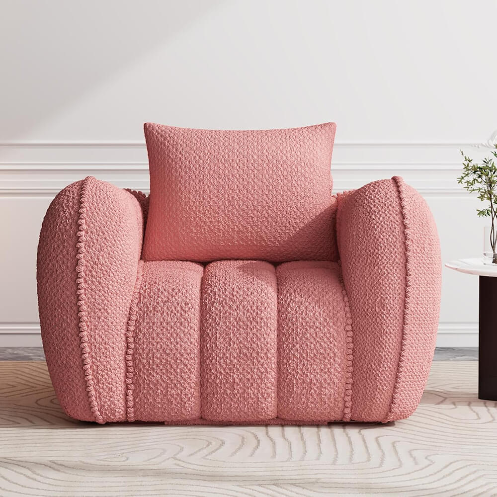 Adults Chaise Lounge Memory Foam Chaise Lounge Chair Filler Faux Fur Fireside Lazy Sofa for Living Room