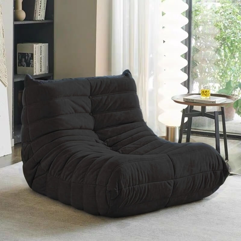 Modern Lounge Bean Bag Chair，Oversized Chaise Lounge for Living Room, No Assembly Required