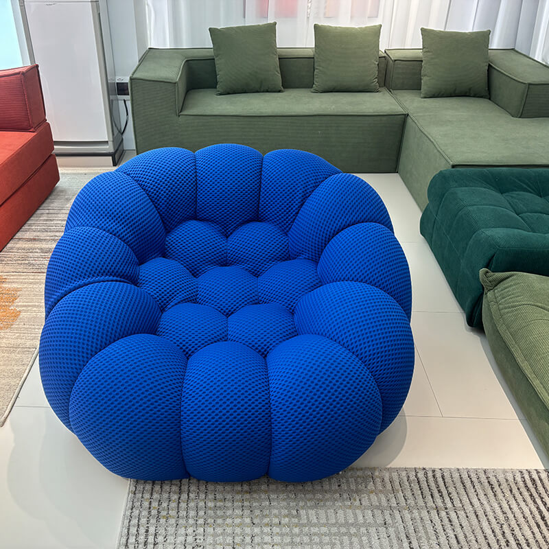 Lazy Bean Bag Chaise Lounges Upholstered Couch, Memory Sponge Stuffed Bean Bag Couch for Living Room