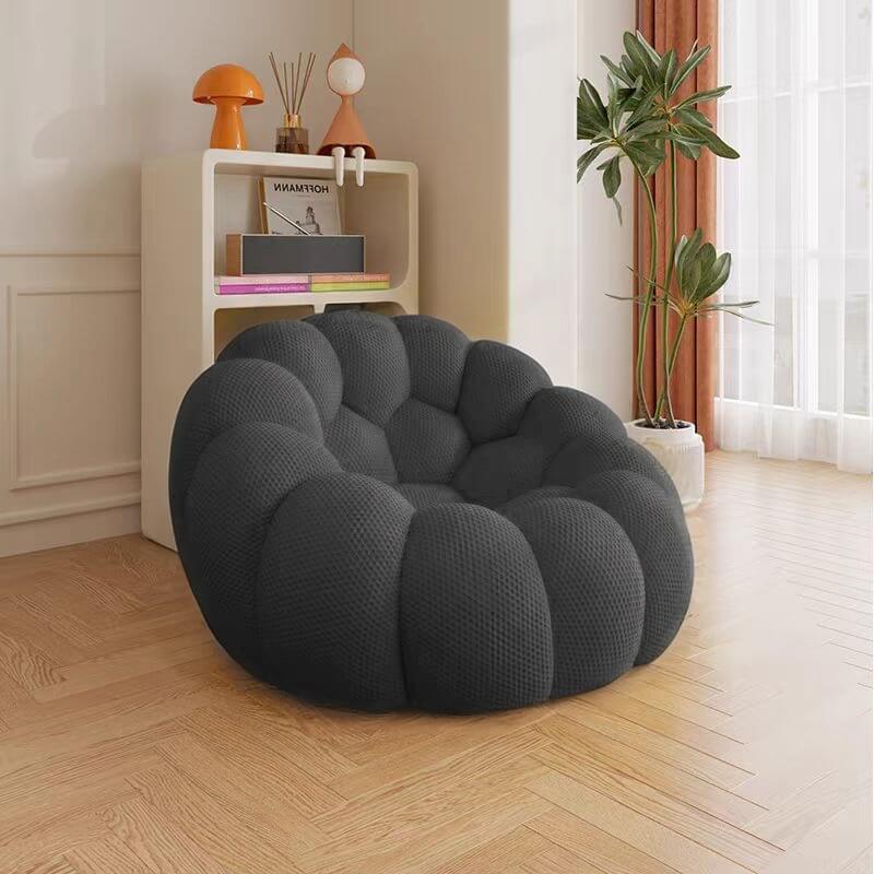 Lazy Bean Bag Chaise Lounges Upholstered Couch, Memory Sponge Stuffed Bean Bag Couch for Living Room