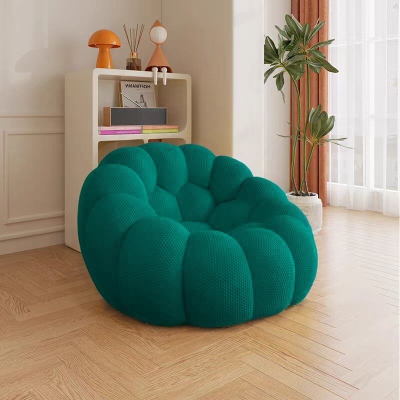 Lazy Bean Bag Chaise Lounges Upholstered Couch, Memory Sponge Stuffed Bean Bag Couch for Living Room