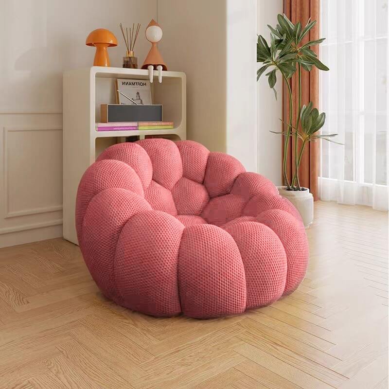 Lazy Bean Bag Chaise Lounges Upholstered Couch, Memory Sponge Stuffed Bean Bag Couch for Living Room