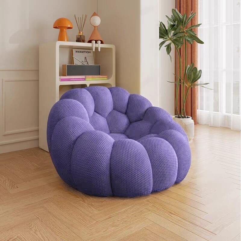 Lazy Bean Bag Chaise Lounges Upholstered Couch, Memory Sponge Stuffed Bean Bag Couch for Living Room