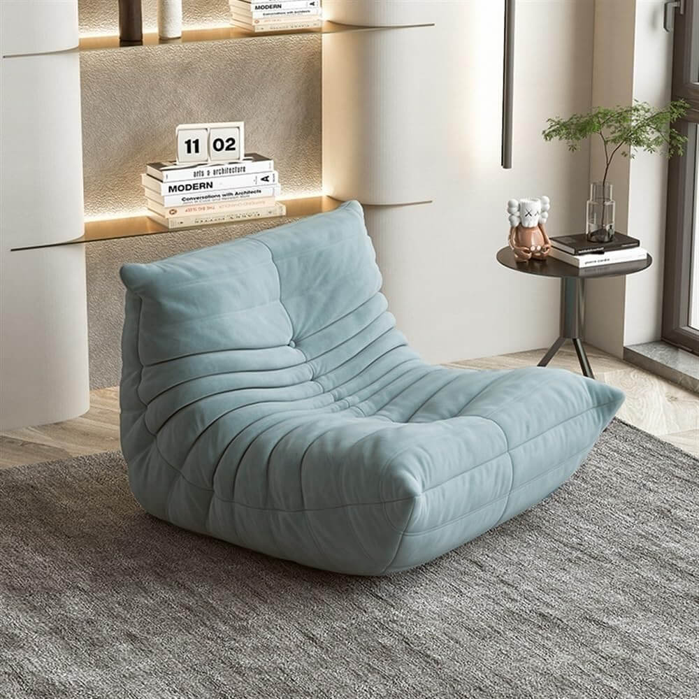 Modern Lounge Bean Bag Chair，Oversized Chaise Lounge for Living Room, No Assembly Required